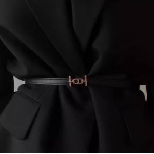 真皮腰带复古vintage法式小猪鼻复古扣百搭款皮带气质腰封配裤子